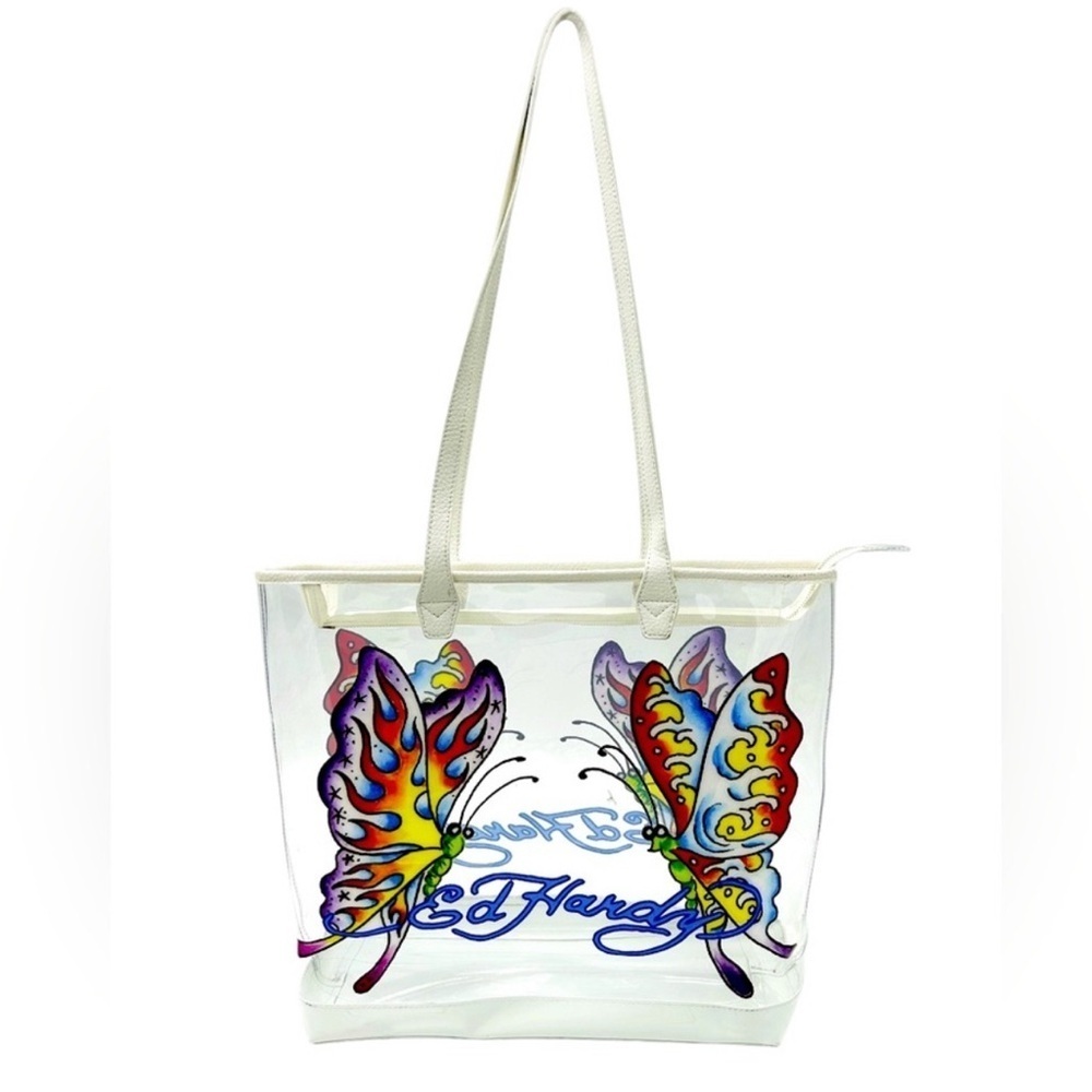 Ed Hardy Butterfly Clear Tote Bag NWT 🦋 MSRP $159 - Picture 4 of 16